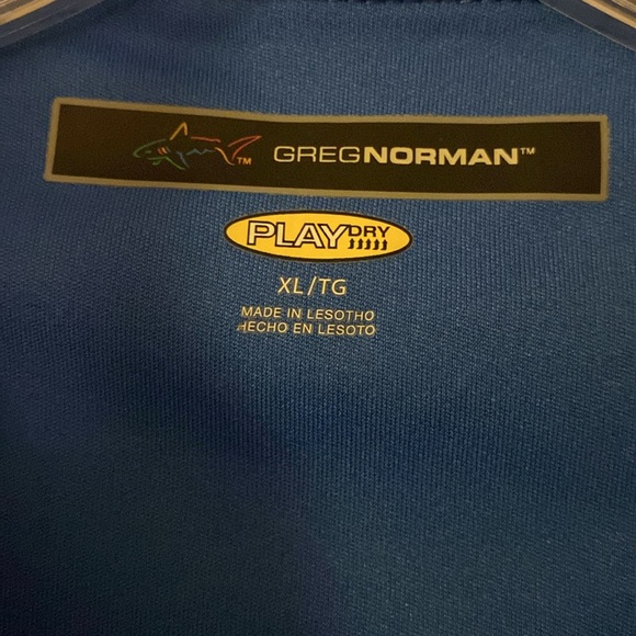 Greg Norman XL Men’s Golf Shirt, royal blue tone on tone striped Poly, like new - Picture 2 of 6
